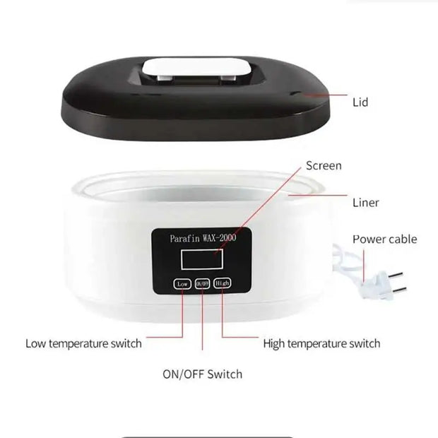 200W Wax Heater Hands Feet Bath Body Hair Removal Digital Timing Melting Wax Bean Therapy Machine Men Women Spa Smooth Skin Care