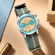 ADDIESDIVE Hot Sale AD2095 Watches For Men Multifunction Chronograph 38mm AR Coating Quartz WristWatches VK64 Waterproof Clock