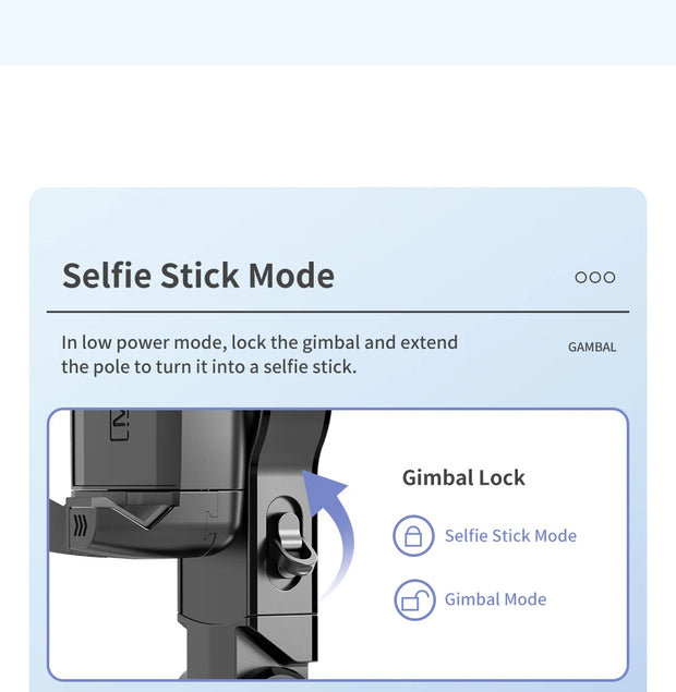 Q18 Desktop Following the shooting Mode Gimbal Stabilizer Selfie Stick Tripod with Fill Light for iPhone Cell Phone Smartphone