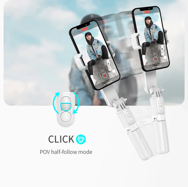 Handheld Selfie Stick Gimbal Stabilizer Holder Adjustable Fill Light Selfie Stand Bluetooth Mobile Phone  For IPhone Samsung