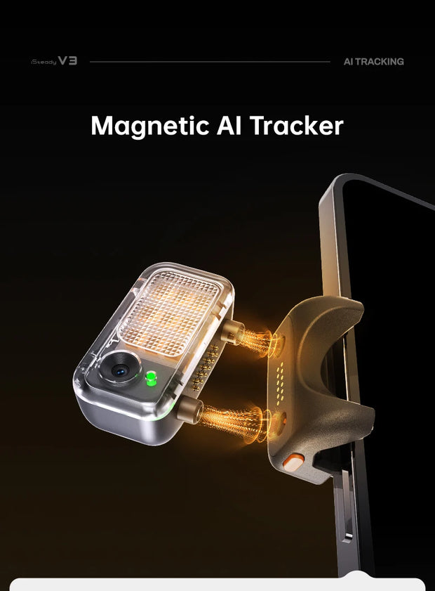 hohem Official V3 Smartphone Stabilizer Ai Face Tracking 3-Axis Phone Gimbal Built-in Selfie Stick Portable iPhone16/Samsung