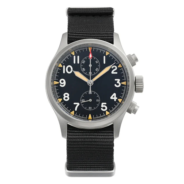 MILITADO Chronograph 39mm Watch BGW-9 Luminous Retro Military 100m Waterproof VK61 Quartz Movement Steel Vintage Men Wristwatch