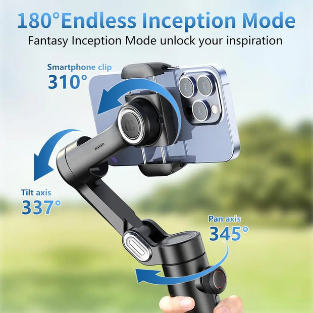 AOCHUAN 3-Axis Handheld Gimbal Stabilizer for Smartphone with Fill Light for iPhone Android Face Tracking Vlog Smart XE