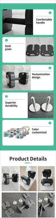 New Adjustable Dumbbell Set All in One Free Weight Adjustable Dumbbells /kettlebell /barbell Set for Home Gym