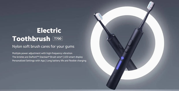 Xiaomi Mijia Sonic Electric Toothbrush T700 Whitening Ultrasonic Vibration Oral Cleaner Brush APP LED Display Inductive Charging