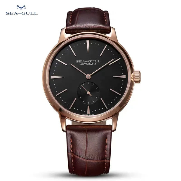 2025 Seagull Business Watch Men's Mechanical Wristwatches 50m Waterproof Leather Valentine Male Watches relogio masculino 6075