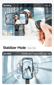 360° AI Handheld Gimbal Mobile Phone Anti-Shake Stabilizer Auto Face Tracking Aluminum Rod With Fill Light Optional Microphone