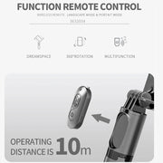 2025 new Q09 Wireless Bluetooth Selfie Stick stand Tripod Handheld Gimbal Stabilizer Monopod Shutter for IOS Android Universal