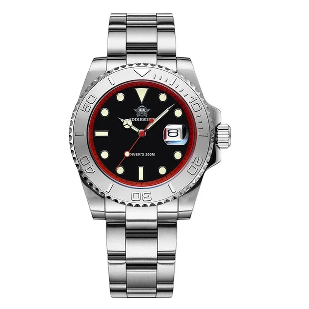 ADDIESDIVE Diving AD2040 Quartz Watches Stainless Steel 200m Waterproof Calendar Display Wristwatch Fashion Super Luminous Watch