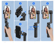 AXNEN HQ2 SERIES Mobile Phone Stabilizer Handheld Gimbal for Smartphone Gopro Action Camera Extension Rod Selfie Stick Tripod
