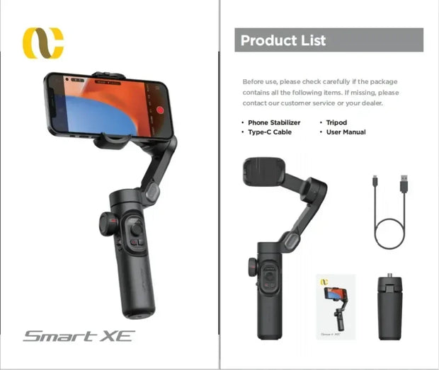 3-Axis Handheld Gimbal Wheel Selfie Stick With Fill Light Phone Holder Outdoor Photography Vlog Recording for iOS Android