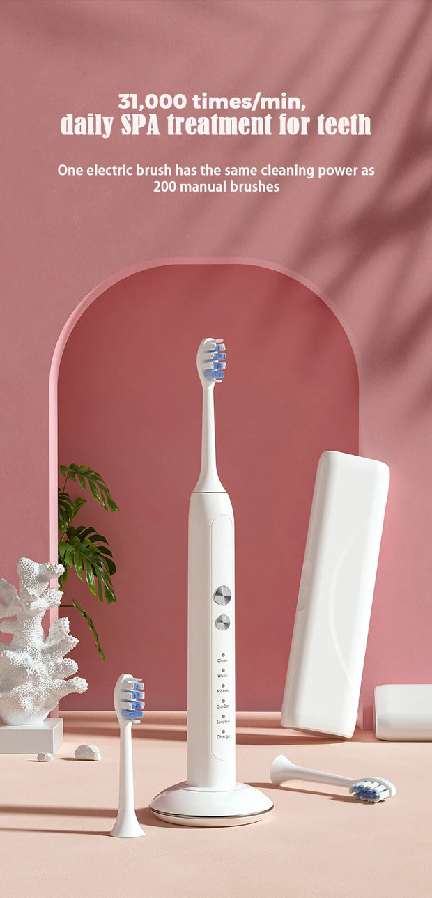 Sonic Electric Toothbrush Adults Electric Toothbrushes with 4 Tooth Brush Replacement Head and 5 Brushing Modes