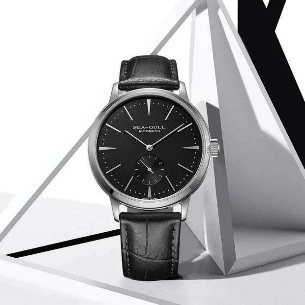 2025 Seagull Business Watch Men's Mechanical Wristwatches 50m Waterproof Leather Valentine Male Watches relogio masculino 6075