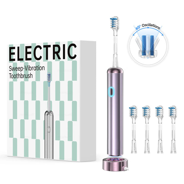 Wave Electric Toothbrush Oscillation & Vibration Sonic Electric Tooth Brush, Adults Teen BASS-Brushing Technique for Travel