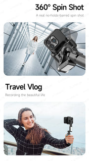 AXNEN Q19 AI Desktop Gimbal Stabilizer 360 Rotation Auto Face Tracking Mobile Phone Handheld Anti-shake Selfie with Fill Light
