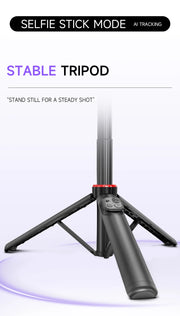 AI Face Tracking Handheld Gimbal Stabiliser 360° Shoot,Magnetic Remote Selfie Stick Tripod for Smartphone,1/4'' Screw for Camera