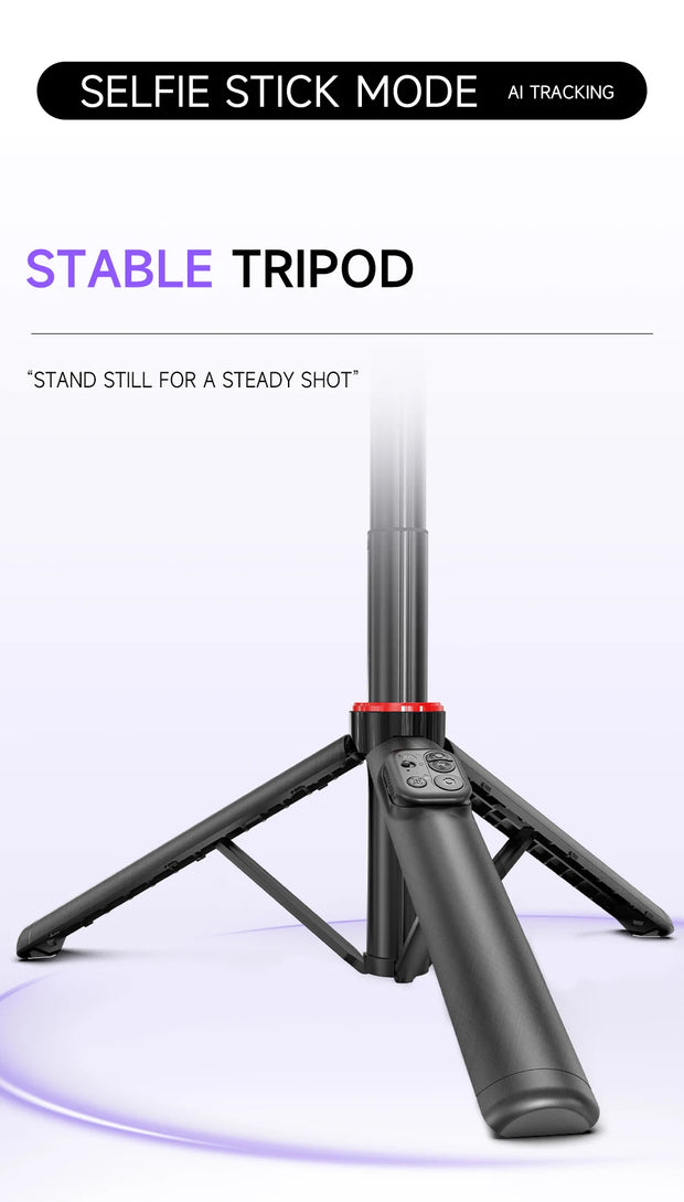 AI Face Tracking Handheld Gimbal Stabiliser 360° Shoot,Magnetic Remote Selfie Stick Tripod for Smartphone,1/4'' Screw for Camera