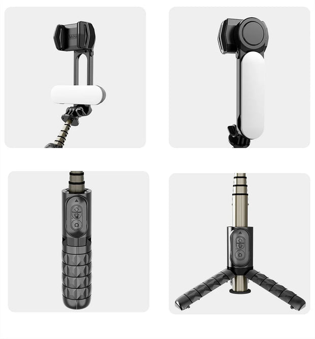 2025 new Q09 Wireless Bluetooth Selfie Stick stand Tripod Handheld Gimbal Stabilizer Monopod Shutter for IOS Android Universal