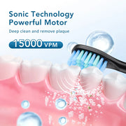Smart Sonic Toothbrush for Adults, 2025 New with 6 Custom Modes & Quad Brush Heads, Intelligent Timer for Personalized Oral Care