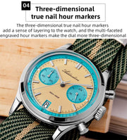 ADDIESDIVE Hot Sale AD2095 Watches For Men Multifunction Chronograph 38mm AR Coating Quartz WristWatches VK64 Waterproof Clock