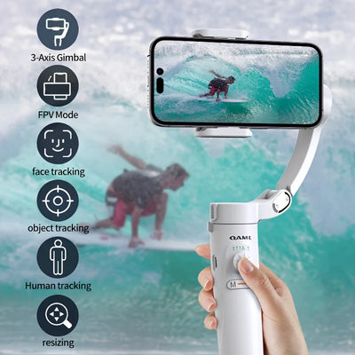 QAML M2 2024 New 360 Rotation Gimbal Stabilizer Selfie Stick Desktop tracking gimbal For Tiktok Smartphone live
