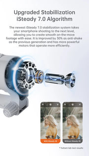 Hohem iSteady XE Kit Smartphone Gimbal 3-Axis Handheld Stabilizer Phone Selfie Stick Tripod with Magnetic Fill Light Video Shoot