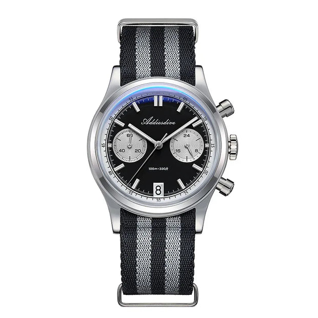 ADDIESDIVE Hot Sale AD2095 Watches For Men Multifunction Chronograph 38mm AR Coating Quartz WristWatches VK64 Waterproof Clock