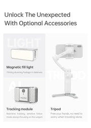 FeiyuTech VB4 Kit Smartphone Stabilizer Face Tracking Fill light 3-Axis Phone Gimbal Built-in Selfie Stick Portable iPhone16