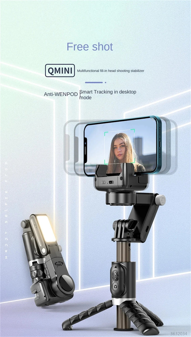 2025 NEW Ai Gimbal Stabilizer Desktop Following Shooting Mode Selfie Stick Monopod With Bluetooth Shutter For Smartphone Live