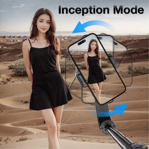 Multi Functional Handheld Gimbal Phone Holder Selfie Stick with Lightening Bolt Lamp Portable Monopod For Mini Photography