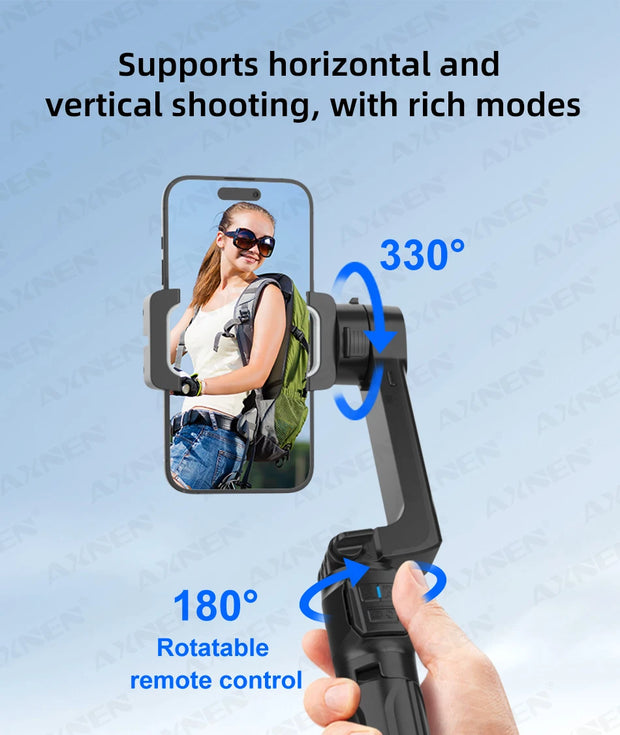 AXNEN HQ2 SERIES Mobile Phone Stabilizer Handheld Gimbal for Smartphone Gopro Action Camera Extension Rod Selfie Stick Tripod