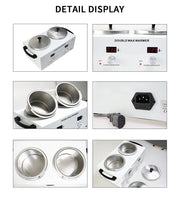 Wax Heater Double Paraffin Electronic Display Facial Skin SPA Equipment Dual Hot Hair Removal Tool Adjustable Temperature