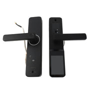 Fingerprint Smart Lock with 120° Wide Angle Camera Smart Doorbell Aluminum Alloy Keyless Entry Lock Handle Biometric for 35-60mm
