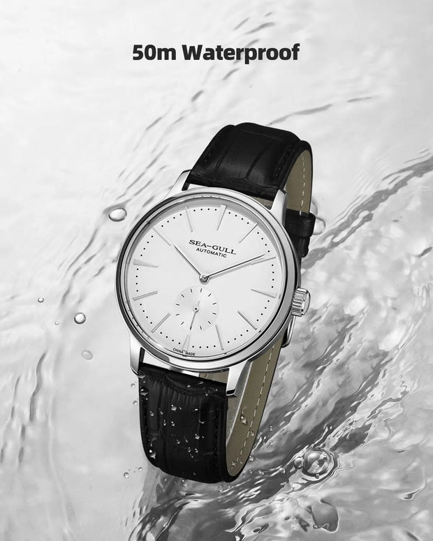 2025 Seagull Business Watch Men's Mechanical Wristwatches 50m Waterproof Leather Valentine Male Watches relogio masculino 6075