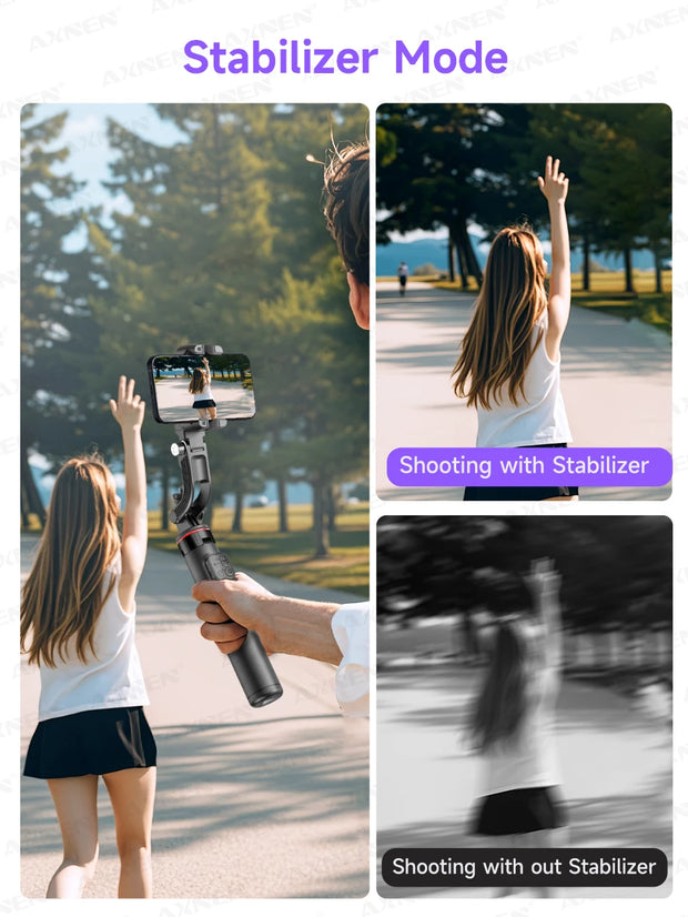 AXNEN C22 AI Tracking 360° Rotational Shoot Deskpot Handheld Gimbal Tripod Extendable Selfie Stick Wireless Remote for Vlog