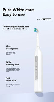 Rotating electric toothbrush suitable for adults, equipped with 6 brush heads, type-c charging, 3-speed 2-minute timed zoning