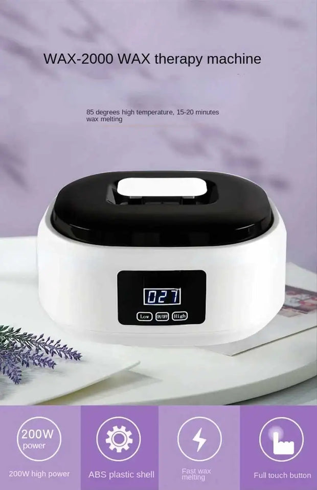 200W Wax Heater Hands Feet Bath Body Hair Removal Digital Timing Melting Wax Bean Therapy Machine Men Women Spa Smooth Skin Care