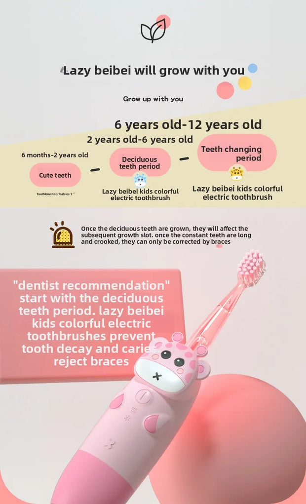 Smart electric toothbrush Sonic electric children's toothbrush 2-12 years old baby DuPont soft hair charging model