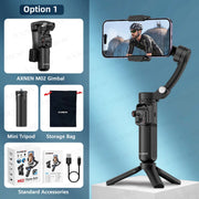 AXNEN M02 Gimbal Smartphone Stabilizer 3-Axis Anti-shake Video Record Handheld Selfie Gimbals for iPhone Android Face Tracking