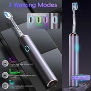 Wave Electric Toothbrush Oscillation & Vibration Sonic Electric Tooth Brush, Adults Teen BASS-Brushing Technique for Travel