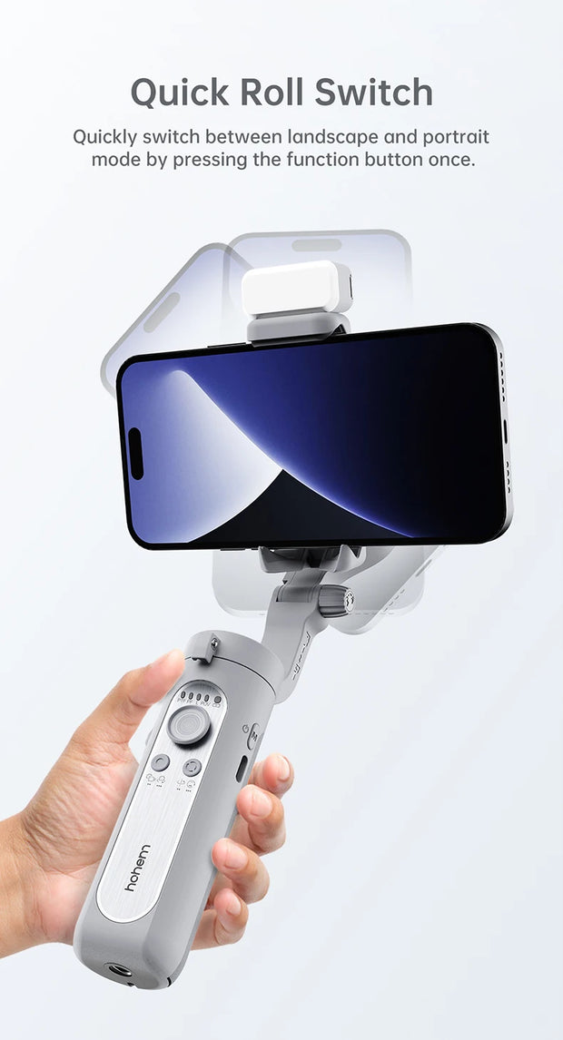 Hohem iSteady XE Kit Smartphone Gimbal 3-Axis Handheld Stabilizer Phone Selfie Stick Tripod with Magnetic Fill Light Video Shoot