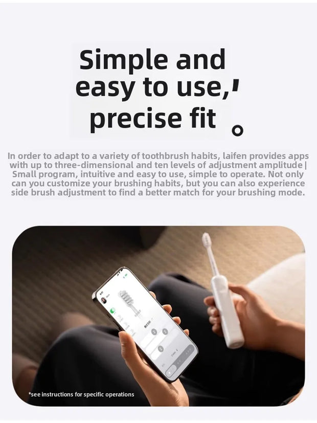 Laifen Laifen's new generation of vibration sweeping electric toothbrush, stainless steel color LFTBO1-S Wave  teeth whitening