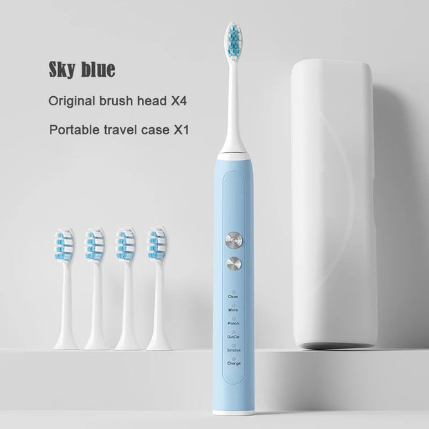 Sonic Electric Toothbrush Adults Electric Toothbrushes with 4 Tooth Brush Replacement Head and 5 Brushing Modes