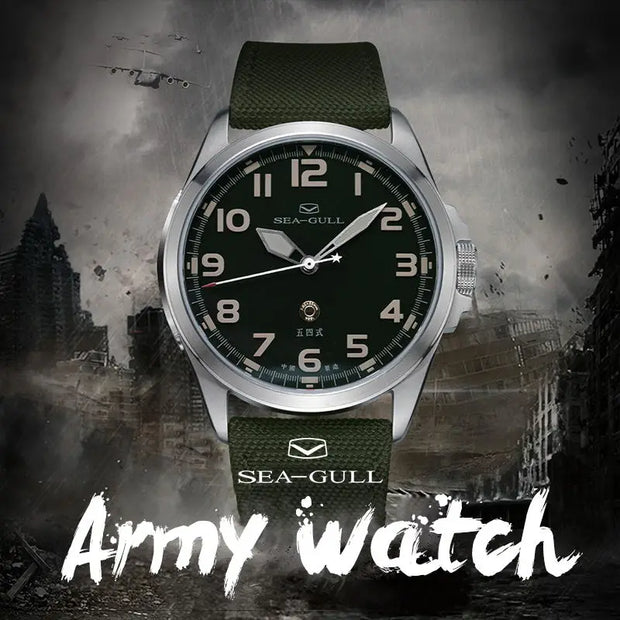 Seagull часы мужс Men's Wristwatch Sports Automatic Mechanical Watch 100m Waterproof  Army Watch Official Original 811.93.6106