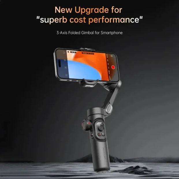 3-Axis Handheld Gimbal Wheel Selfie Stick With Fill Light Phone Holder Outdoor Photography Vlog Recording for iOS Android