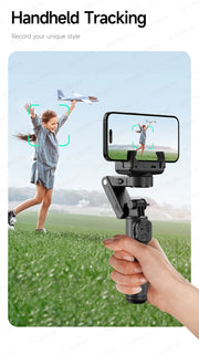 360° AI Handheld Gimbal Mobile Phone Anti-Shake Stabilizer Auto Face Tracking Aluminum Rod With Fill Light Optional Microphone