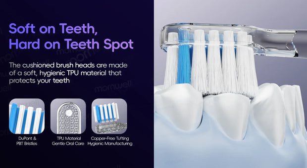Wave Electric Toothbrush Oscillation & Vibration Sonic Electric Tooth Brush, Adults Teen BASS-Brushing Technique for Travel