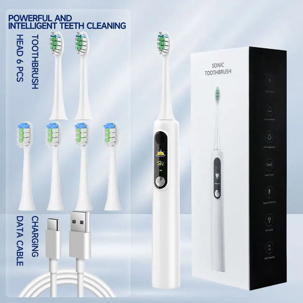 Intelligent Magnetic Suspension Ultrasonic Electric Toothbrush Rechargeable Soft Bristles Waterproof Screen / Visualization DIY