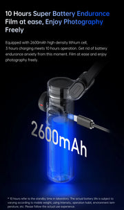 AOCHUAN 3-Axis Handheld Gimbal Stabilizer for Smartphone with Fill Light for iPhone Android Face Tracking Vlog Smart XE