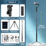 AXNEN M02 Gimbal Smartphone Stabilizer 3-Axis Anti-shake Video Record Handheld Selfie Gimbals for iPhone Android Face Tracking